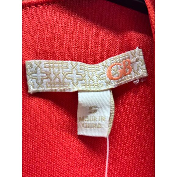 NWT GB Gianni Bini Women's Size Small Red Plunge Deep V-Neck Overskirt Romper - Picture 5 of 8